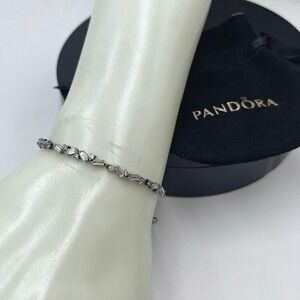 Pandora Authentic Sterling Glacial Sliding Beauty Bolo‎ Adjustable Bracelet